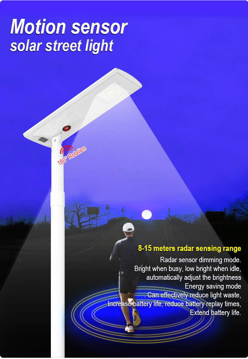 High Lumen Waterproof Ip65 Outdoor Smd 5w  All In One Integrated Led Solar Street Light for Courtyard lighting